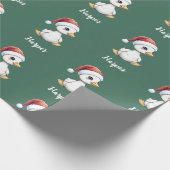Personalized Cute Festive Christmas Goose Duck Cadeaupapier (Hoek)