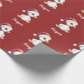 Personalized Cute Festive Christmas Goose Duck Cadeaupapier (Hoek)