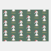 Personalized Cute Festive Christmas Goose Duck Inpakpapier Vel (Voorkant 3)
