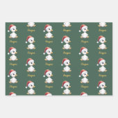 Personalized Cute Festive Christmas Goose Duck Inpakpapier Vel (Voorkant)