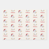 Personalized Cute Festive Christmas Goose Duck Inpakpapier Vel (Voorkant 3)
