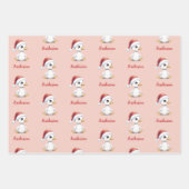 Personalized Cute Festive Christmas Goose Duck Inpakpapier Vel (Voorkant 2)