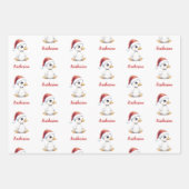 Personalized Cute Festive Christmas Goose Duck Inpakpapier Vel (Voorkant 3)