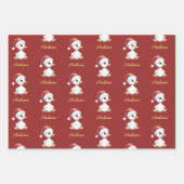 Personalized Cute Festive Christmas Goose Duck Inpakpapier Vel (Voorkant 3)