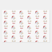 Personalized Cute Festive Christmas Goose Duck Inpakpapier Vel (Voorkant 2)