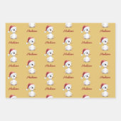Personalized Cute Festive Christmas Goose Duck Inpakpapier Vel (Voorkant 3)