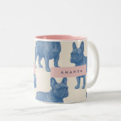 Personalized Cute French Bulldog Tweekleurige Koffiemok (Voorkant rechts)