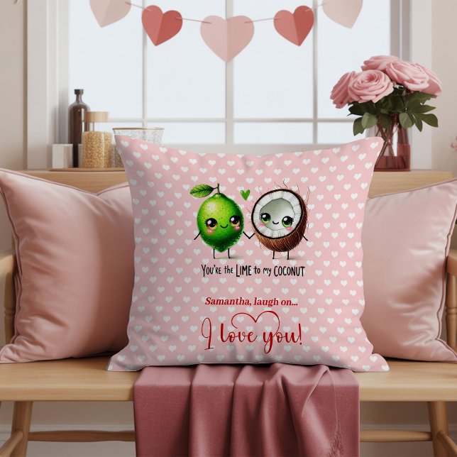 Personalized Cute Fruit Pun Funny Valentine Pillow Kussen (Personalized Cute Fruit Pun Funny Valentine Pillow

)