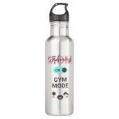 Personalized Cute Fun Mom is On Gym Mode  Waterfles (Voorkant)