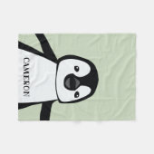 Personalized Cute Funny Penguin Baby Green Fleece Deken (Voorkant (Horizontaal))