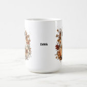 Personalized Cute Ghost and Black Cat Autumn Mug Koffiemok (Center)