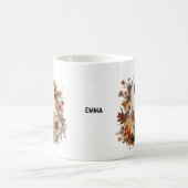 Personalized Cute Ghost and Black Cat Autumn Mug Magische Mok (Center)