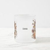 Personalized Cute Ghost and Black Cat Autumn Mug Matglas Koffiemok (Center)