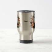 Personalized Cute Ghost and Black Cat Autumn Mug Reisbeker (Center)