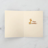 Personalized Cute Giraffe Birthday Card Kaart (Binnen)