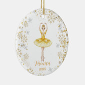 Personalized Cute Girl Ballet Nutcracker Birthday Keramisch Ornament (Rechts)