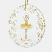 Personalized Cute Girl Ballet Nutcracker Birthday Keramisch Ornament (Links)