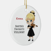 Personalized Cute Girl Playing Violin Keramisch Ornament (Rechts)