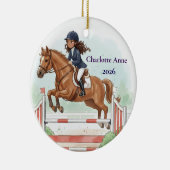 Personalized Cute Girls Horse Show Jumping Keramisch Ornament (Rechts)