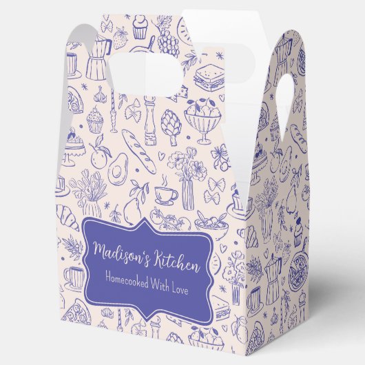 Personalized Cute Hand Drawn Food Bedankdoosjes (Geopend)