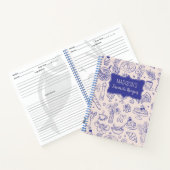 Personalized Cute Hand Drawn Food Flower Recipe Notitieboek (Binnen)