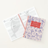 Personalized Cute Hand Drawn Food Flower Recipe Notitieboek (Binnen)