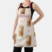 Personalized Cute Iced Coffee with Hearts Pattern Schort (Insitu)