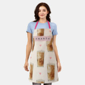 Personalized Cute Iced Coffee with Hearts Pattern Schort (Gedragen)