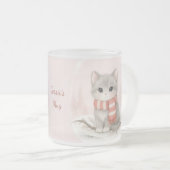 Personalized Cute Kitten Winter Mug Matglas Koffiemok (Voorkant rechts)