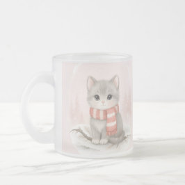 Personalized Cute Kitten Winter Mug Matglas Koffiemok