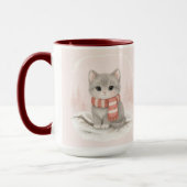 Personalized Cute Kitten Winter Mug Mok (Links)