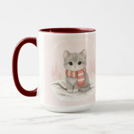 Personalized Cute Kitten Winter Mug Mok