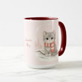 Personalized Cute Kitten Winter Mug Mok (Voorkant rechts)