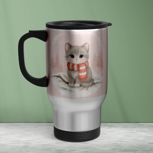 Personalized Cute Kitten Winter Mug Mok