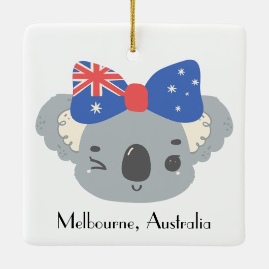Personalized Cute Koala Australian Christmas Keramisch Ornament (Achterkant)