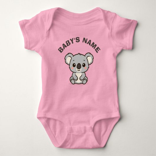 Personalized Cute Koala Baby Bodysuit (Voorkant)