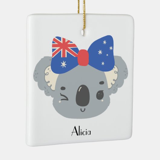Personalized Cute Koala Baby's 1st Christmas Keramisch Ornament (Rechts)