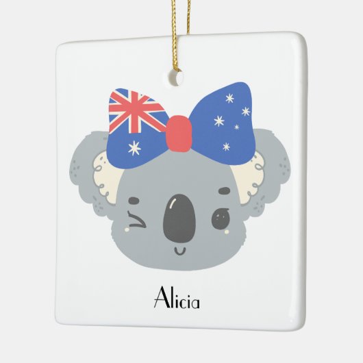 Personalized Cute Koala Baby's 1st Christmas Keramisch Ornament (Links)