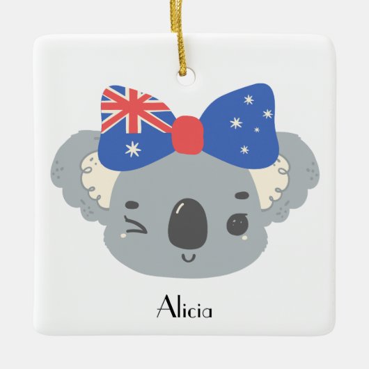 Personalized Cute Koala Baby's 1st Christmas Keramisch Ornament (Voorkant)