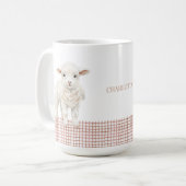 Personalized Cute Lamb Baby Sheep Name Mug Koffiemok (Voorkant links)