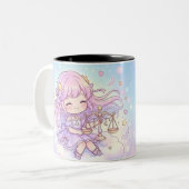 Personalized Cute Libra Zodiac Mug Tweekleurige Koffiemok (Voorkant links)