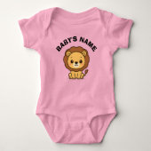 Personalized Cute Lion Baby Bodysuit (Voorkant)
