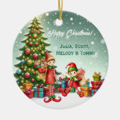 Personalized Cute Little Elf Christmas Photo Keramisch Ornament (Voorkant)
