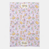 Personalized Cute Magic Monogram Kitchen Towels Theedoek (Verticaal)