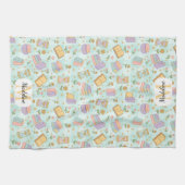 Personalized Cute Magic Monogram Kitchen Towels Theedoek (Horizontaal)