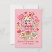 Personalized Cute Milkshake Classroom Valentine (Voorkant)