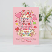 Personalized Cute Milkshake Classroom Valentine (Staand voorkant)