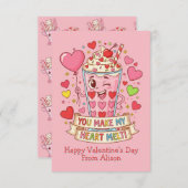 Personalized Cute Milkshake Classroom Valentine (Voorkant / Achterkant)