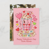 Personalized Cute Milkshake Classroom Valentine (Voorkant / Achterkant)