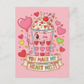 Personalized Cute Milkshake Classroom Valentine Briefkaart (Voorkant)